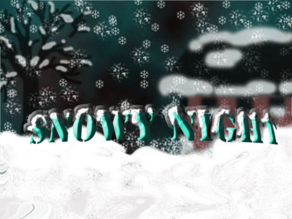 Creation of SNOWY NIGHT...: Step 2